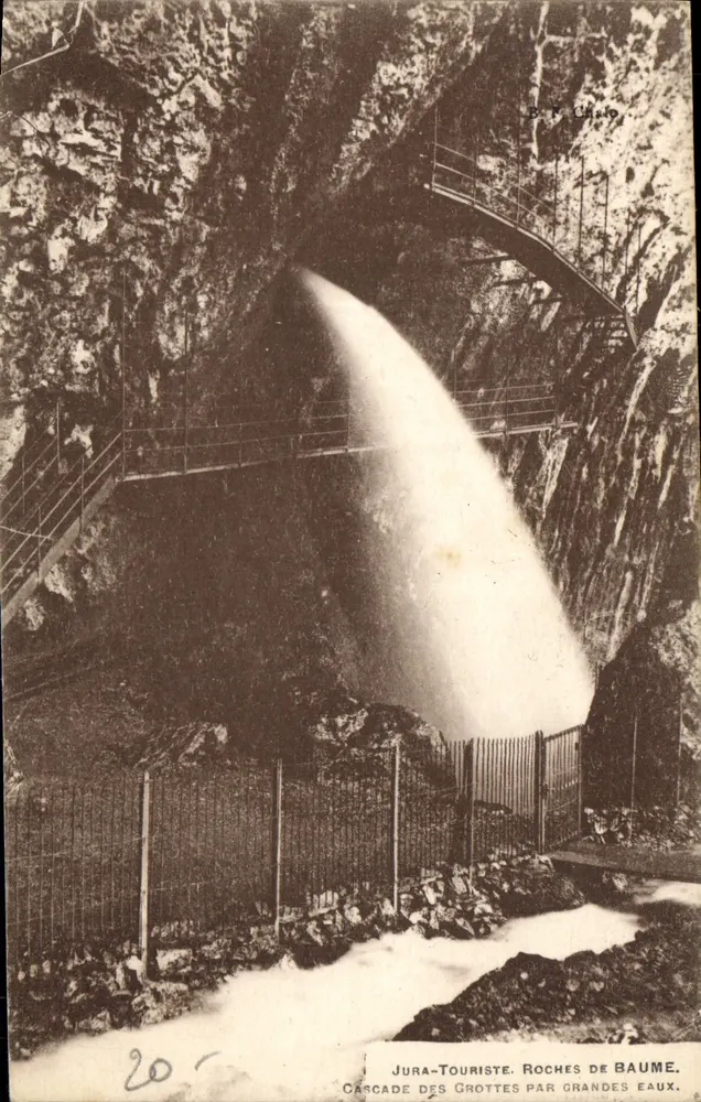 Cascade des Grottes par Grandes Eaux — Roches de Baume — Jura-Touriste — B. F. Chisio - Vorderseite