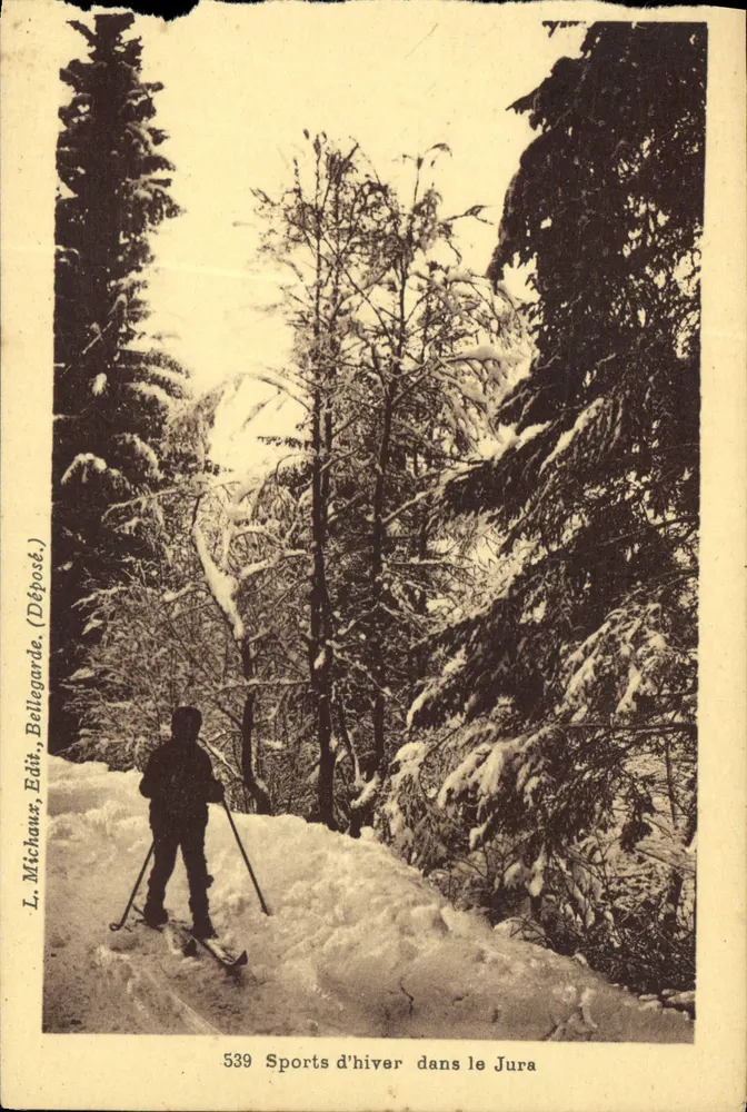Winter-Sport im Jura — L. Michaut, Bellegarde, n° 539 - Vorderseite