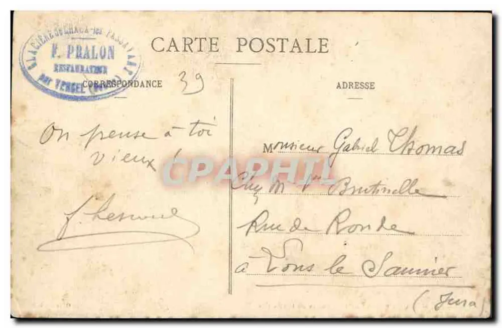 Glacière de CHAUX les PASSAVANT — Eingang zur Glacière — Verleger O. Janier Dobry - Rückseite