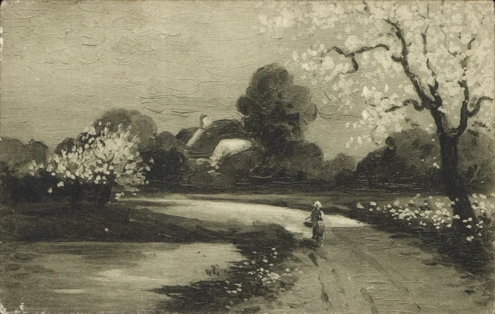 Paisagem de primavera com caminho — editor U.G. Rev. Stam. Mi, n° 161 - Frente
