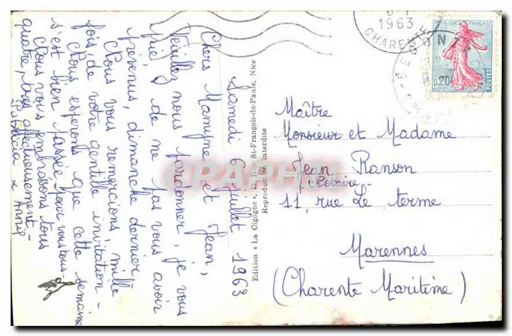 Principat Monaco — Allgemeine Ansicht von Turbie — Edition La Cigogne - Rückseite