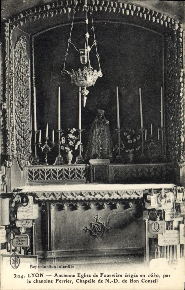 LYON — Ehemalige Kirche Fourvière, Kapelle der N.-D. de Bon Conseil — Errichtet 1630 vom Kanonikus Ferrier - Vorderseite