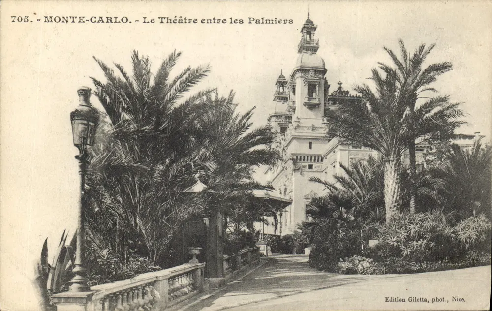 Monte-Carlo - Das Theater zwischen den Palmen — Edition Giletta, phot. Niece, Nr. 705 - Vorderseite