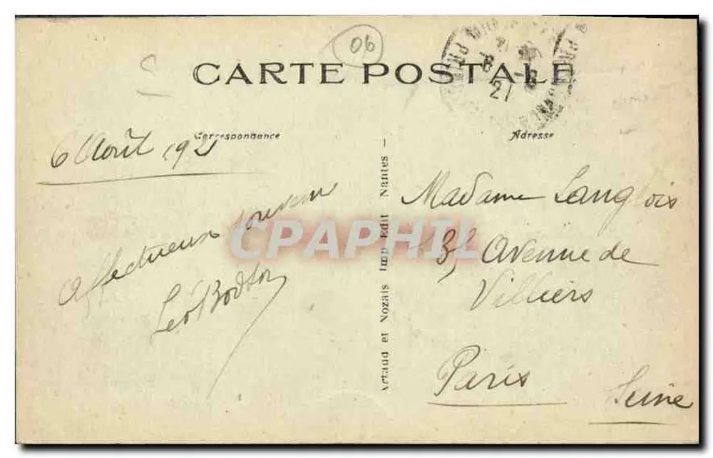 Monte-Carlo — Vista da estação e da praia do Larvotto — Bilhete postal antigo n°14 - Verso