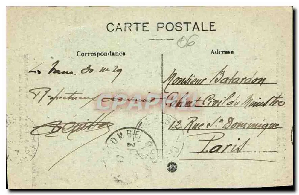 O primeiro bloco de mármore do Bois na estrada de Casteljau — Le Bas Livarais — Édit. Fotógrafo Léon - Verso