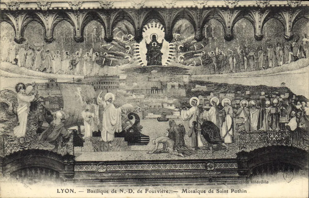 LYON — Basilika Notre-Dame de Fourvière — Mosaik von Saint Pothin - Vorderseite