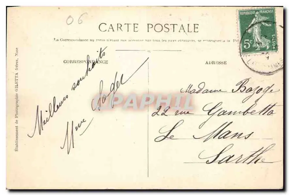Monte-Carlo — Das Casino und die Gärten — Edition Giletta, Foto Nice, n°719 - Rückseite