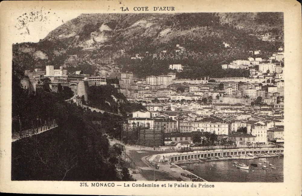 Monaco — La Condamine et le Palais du Prince — Munier, Nice, n°375 - Frente