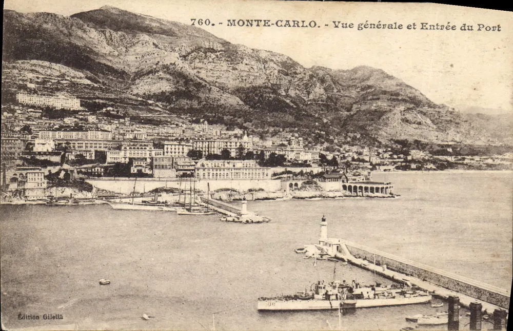 Monte-Carlo — Allgemeiner Blick und Eingang zum Hafen — Gilletta-Ausgabe, Nr. 760 - Vorderseite
