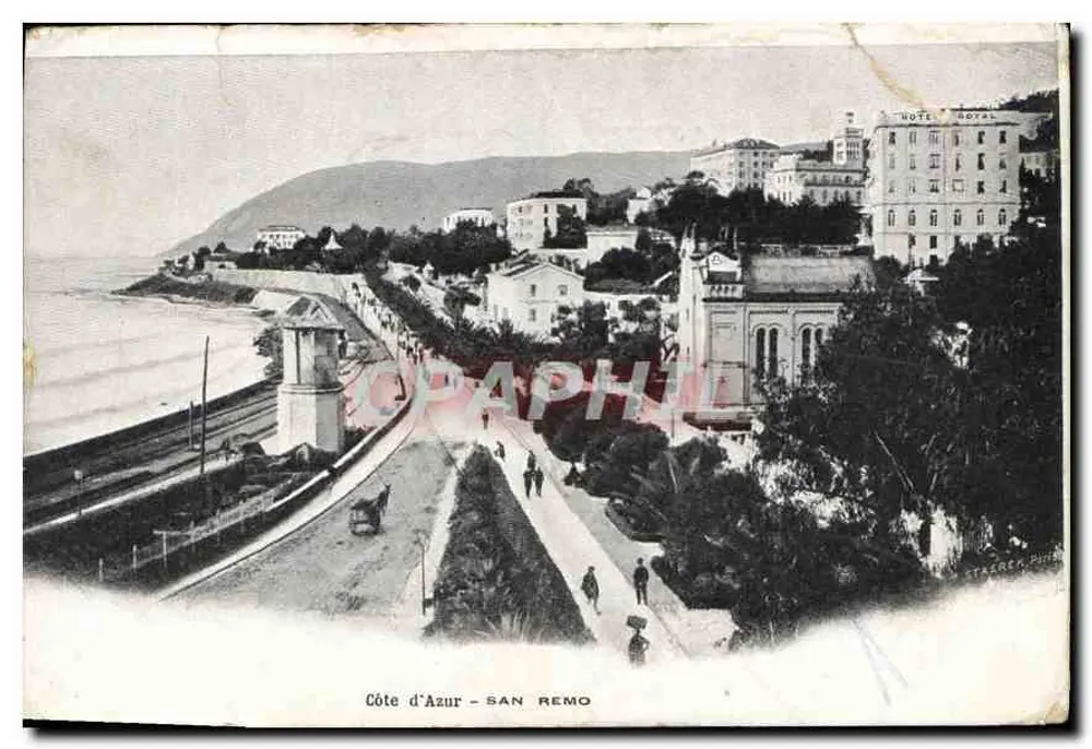 Côte d'Azur - SAN REMO — vista da promenade e do hotel — editor STÄGERECK PINO - Frente