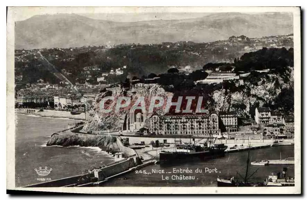 Nice — Entrada do Port, O Castelo — Pinnier, n°245 - Frente