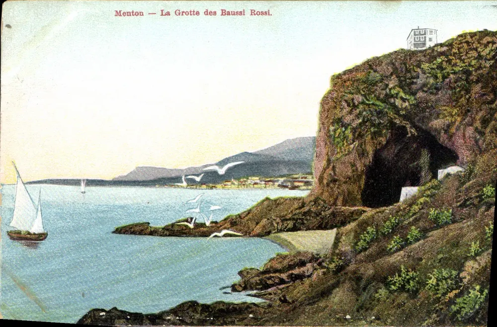 Menton — A Gruta dos Baussi Rossi — União Postal Universal - Frente