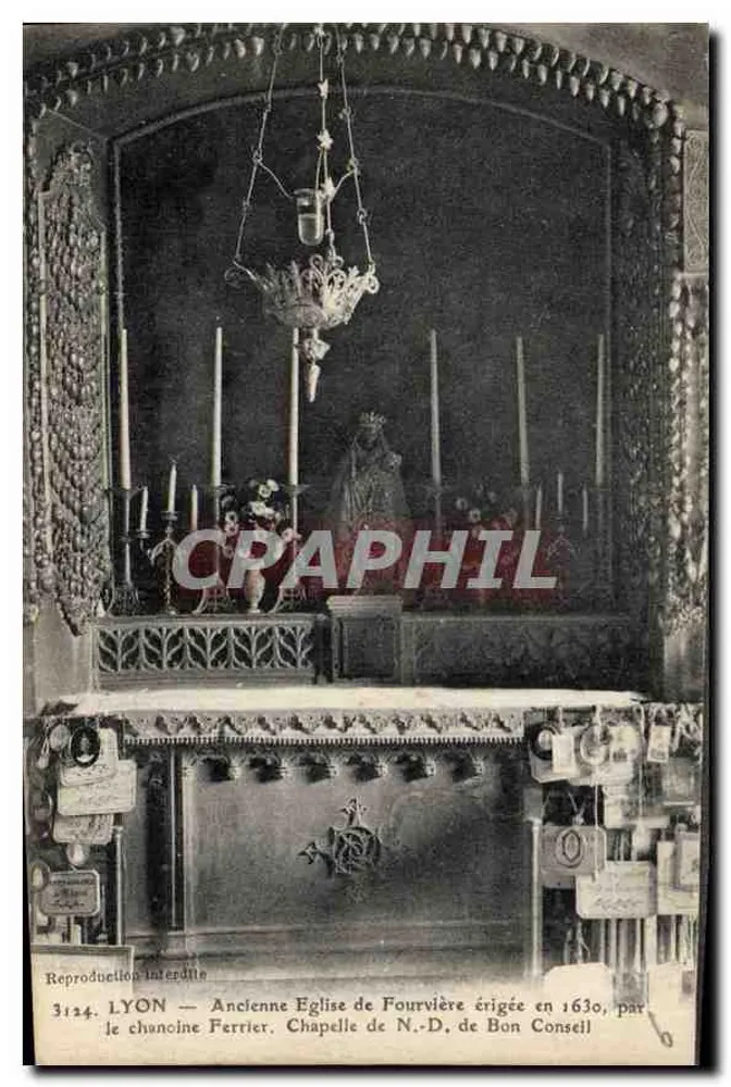 LYON — Alte Kirche Fourvière errichtet im Jahr 1630, von Canon Ferrier. Kapelle N.-D. de Bon Conseil — n° 3124 - Vorderseite