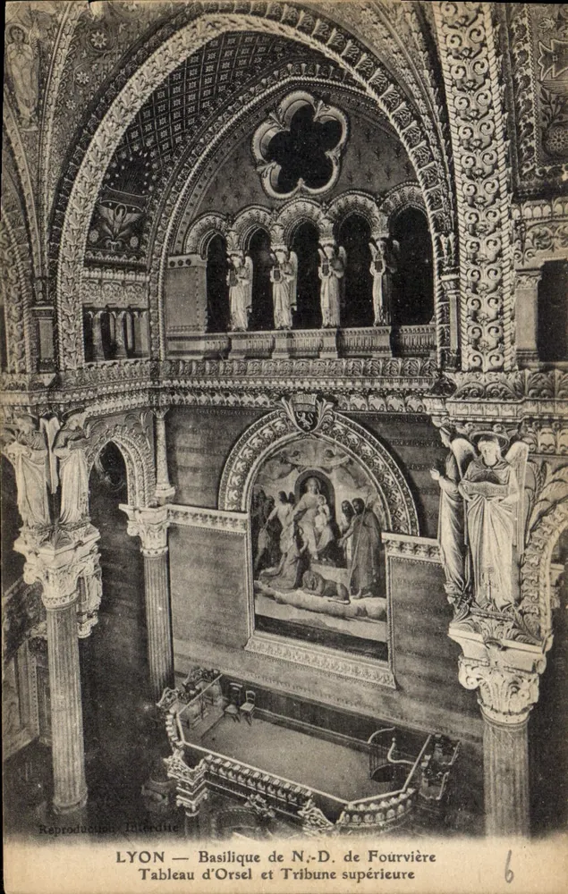 LYON — Basilika der Jungfrau von Fourvière — Gemälde von Orsel und Obertribüne — Reproduktion verboten - Vorderseite