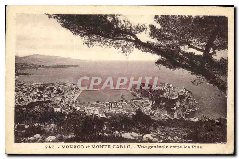 Monaco und Monte Carlo - Allgemeiner Blick zwischen den Kiefern - L. GILAEITA et Cie, n°747 - Vorderseite