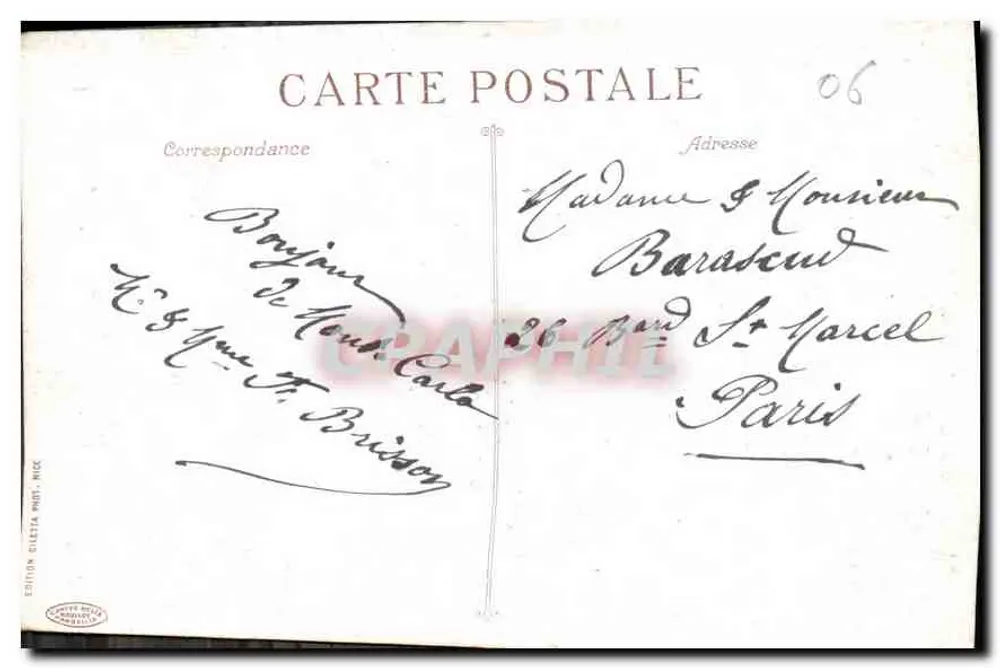 Monte-Carlo — Das Casino und die Gärten — Édition G. Notté, n°788 - Rückseite
