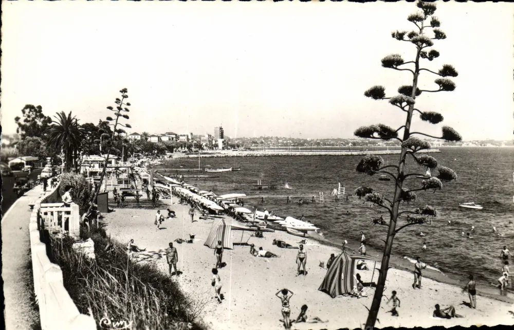 Golfe-Juan (A.M.) — Panoramablick auf den Strand — Combier - Vorderseite