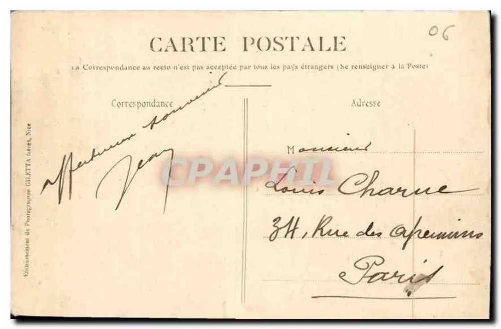 CANNES - Ile Ste-Marguerite - Gefängnis des Schleiermachers — Édition Giletta, NICE, n°427 - Rückseite