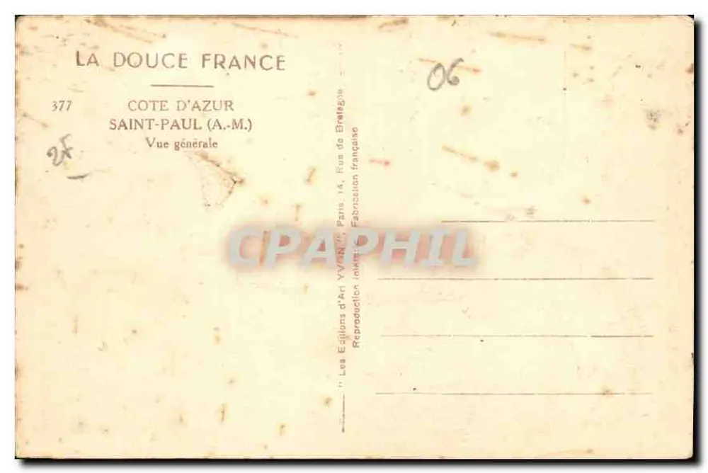 Saint-Paul (A.M.) — Vista geral — Les Éditions d'Art Yvan, Paris - Verso