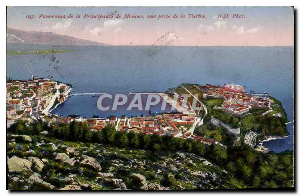 Panorama der Fürstentum Monaco, Aufnahme aus Turbie — N.D. Phot. — 1903 - Vorderseite