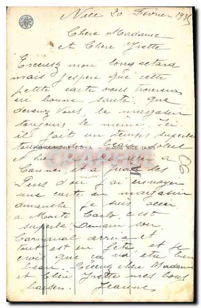 Route de Nice à Monaco, l'Isolette et le Cap-Roux — La Côte d'Azur — n°3903 - Rückseite