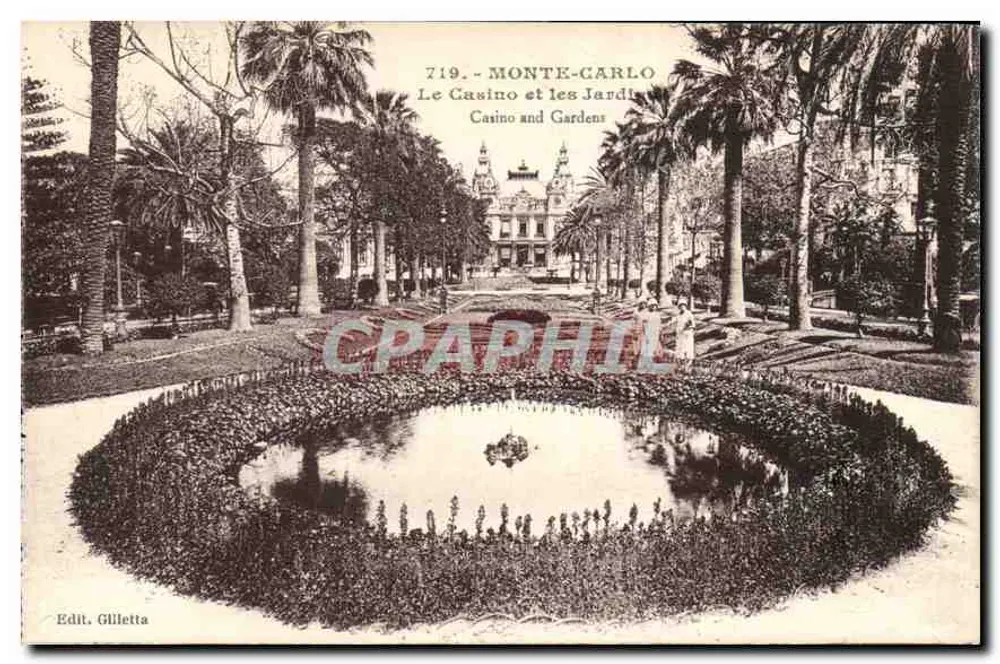 Monte-Carlo — Das Casino und die Gärten — Edit. Gilletta, n° 719 - Vorderseite