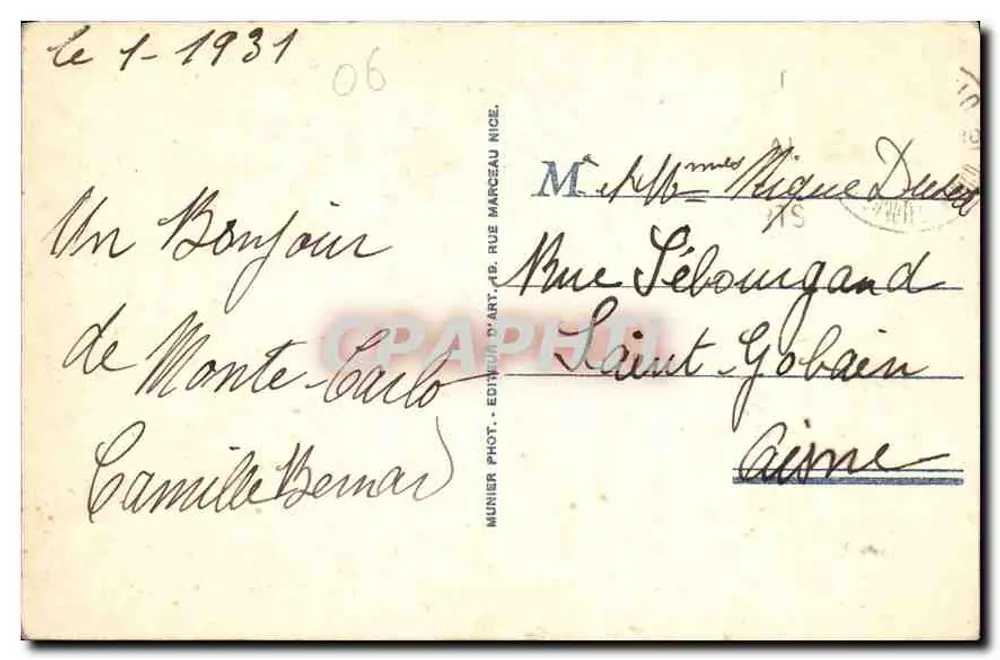 Monte-Carlo — Das Casino und die Gärten — R. M. n°203 - Rückseite