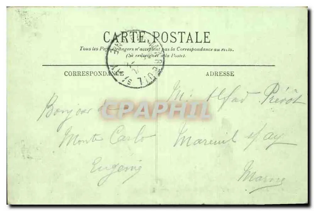 Monte-Carlo — A Entrada do Casino — N° 45 - Verso