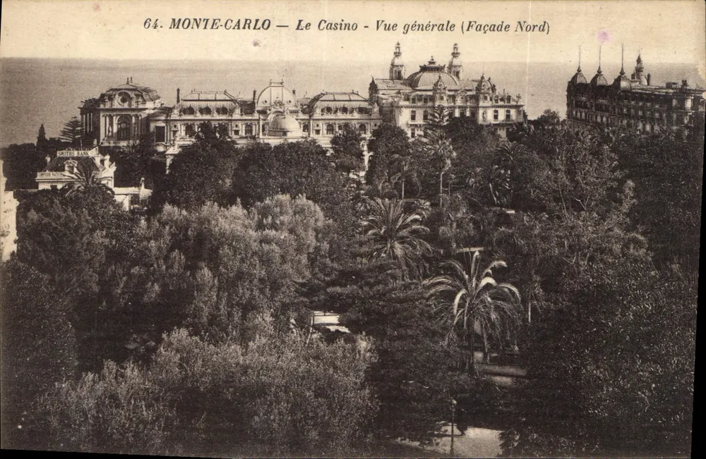 Monaco — Das Casino — Allgemeiner Blick (Nordfassade) — Verlag: Roggan & Renéfils, Nr. 64 - Vorderseite