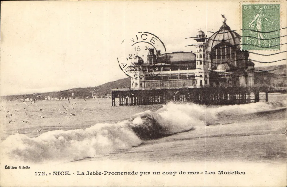 NICE - Die Jetty-Promenade während eines Seesturms - Die Möwen - Giletta-Ausgabe Nr. 172 - Vorderseite
