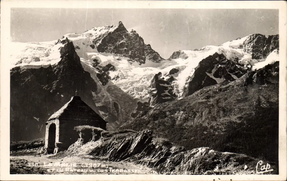 La Mèrje (3387m) und der Râteau von den Ternasses aus gesehen — Cap - Vorderseite
