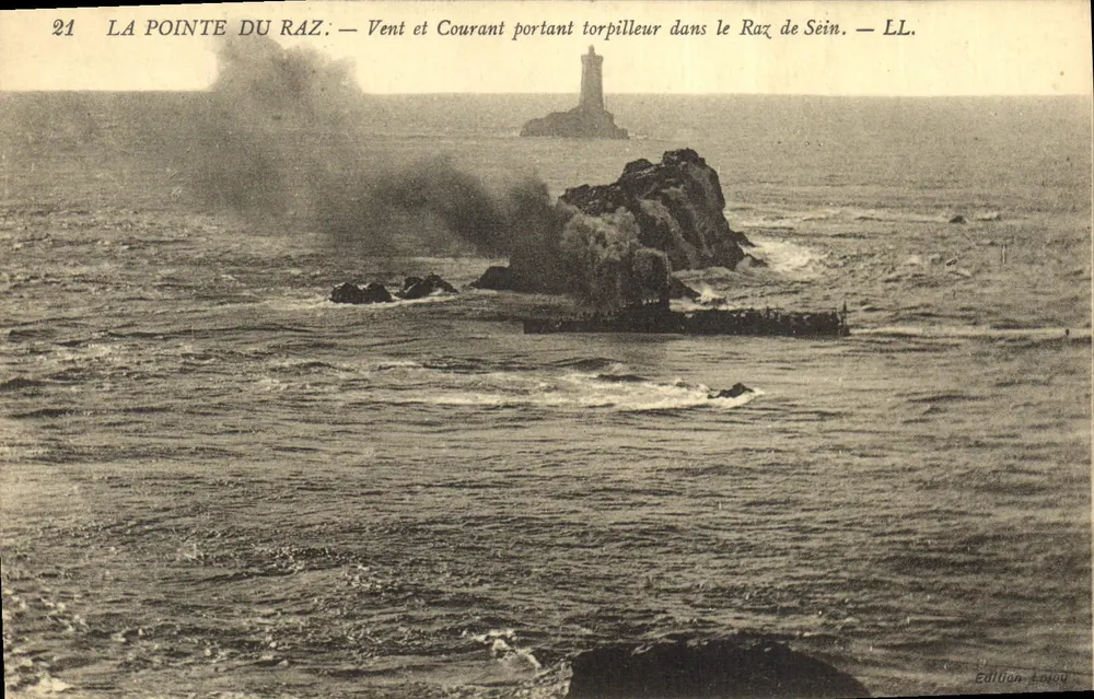 Pointe du Raz — Wind und Strömung mit Torpedoboot im Raz de Sein — Édition Loiod - Vorderseite
