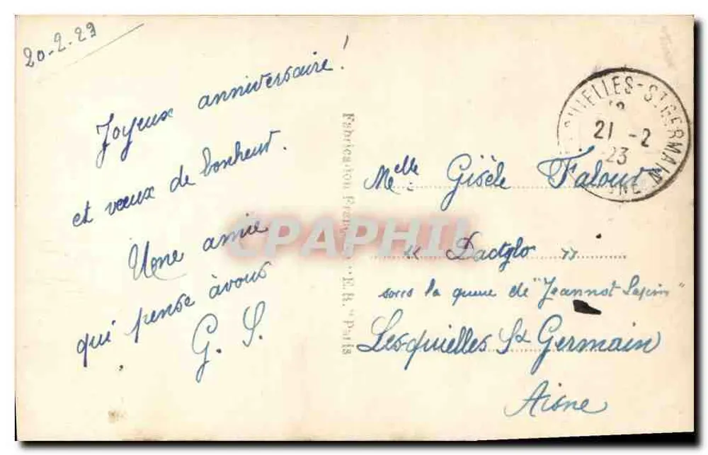 नीले रंग के वस्त्र और फर के ऊपर के एक युवा महिला — प्रकाशक SUBAR, संख्या 1136 — पेरिस - पीछे