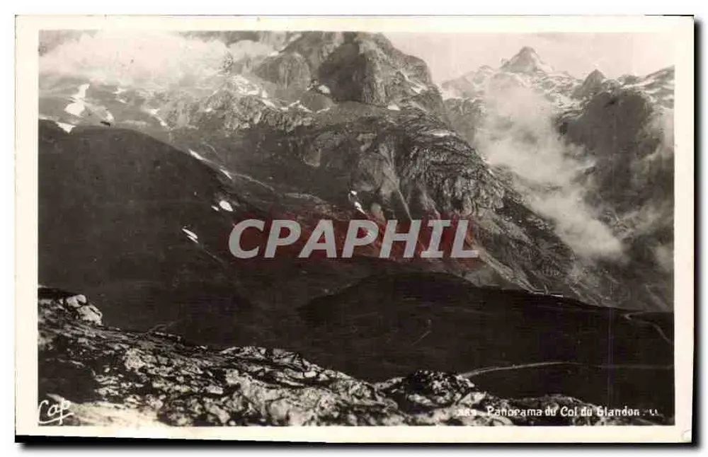 Panorama do Col du Glandon — vista alpina — editor C.A.P. Paris - Frente