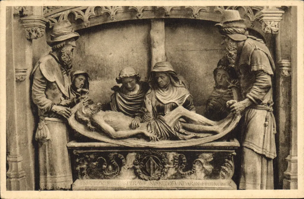 Sarkophag des Grabes von Marie d'Ambroise — Kapelle Sainte-Anne — Kirche Notre-Dame-la-Grande, Poitiers — J. Robuchon, 1900-1910 - Vorderseite