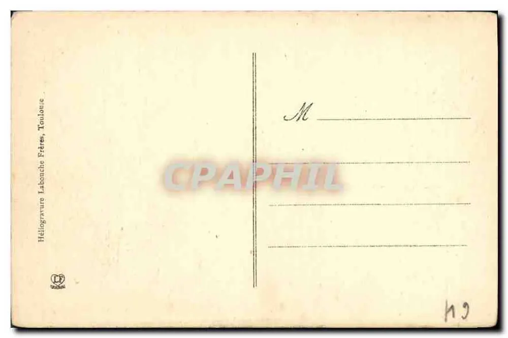 Eaux-Chaudes — Vista aérea e estrada para Gabas — Héliogravure Labouche Frères, Toulouse, n° 4419 - Verso