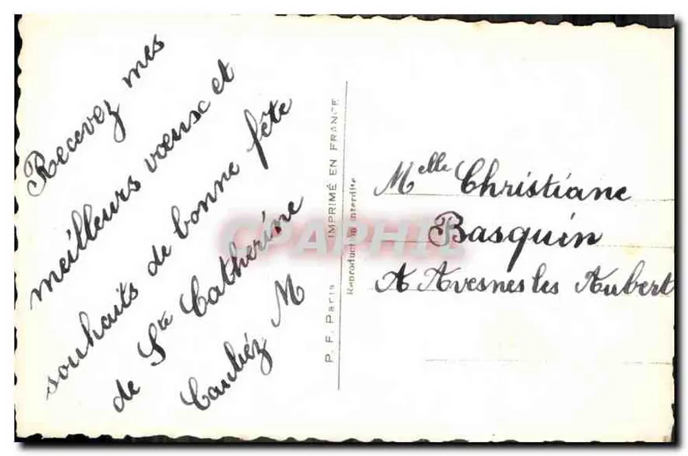 Menina sorridente — com buquê de rosas — P.F. 762 - Verso