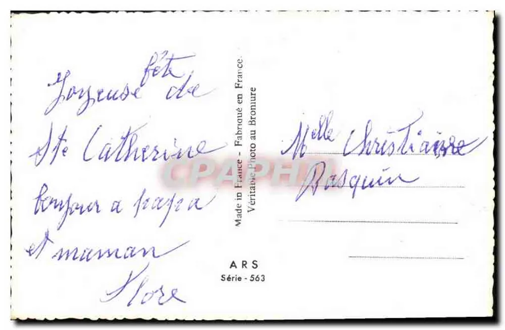 Jovem mulher sorridente — cercada de flores violetas — Veritable Photo au Bronure, Série 563 - Verso
