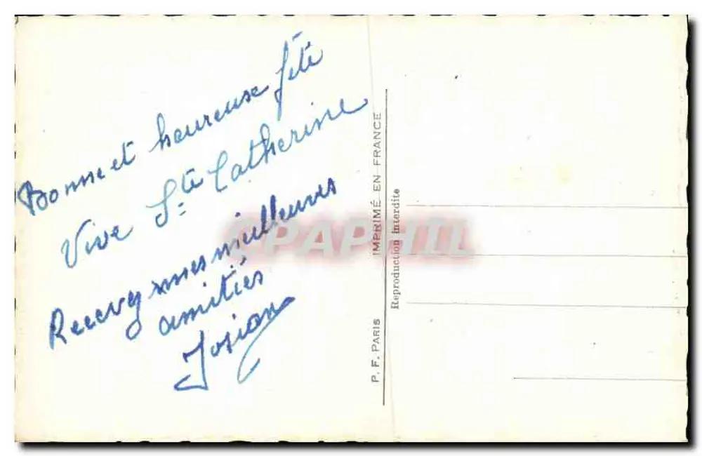 Corações e flores — casal apaixonado — P.F. n°630 - Verso