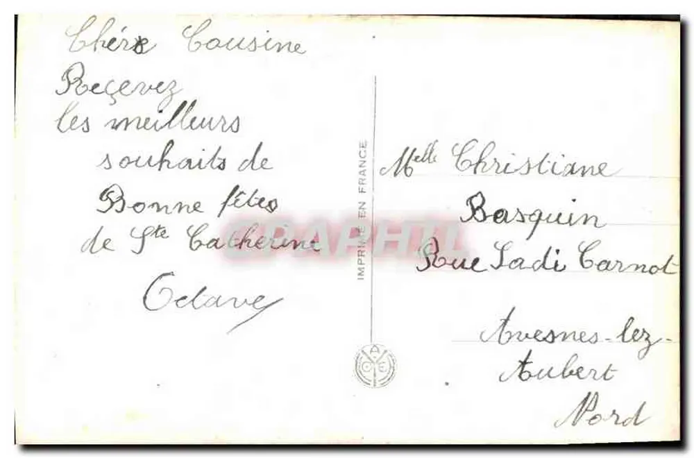 Casal jovem apaixonado — Para a vida — editor A. Noter, n° 3007 - Verso