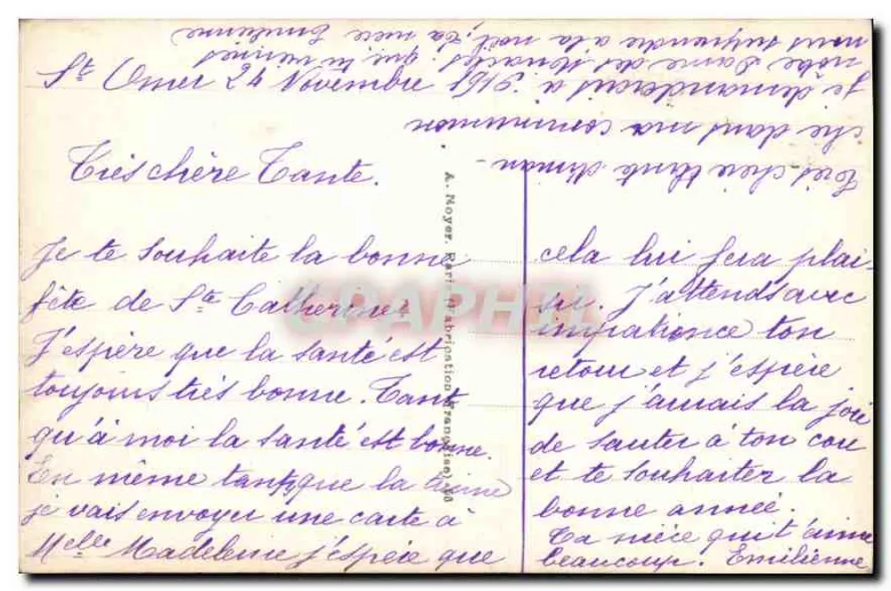 Jovem mulher sorridente com margaridas — A. Noyer, n° 2156 - Verso