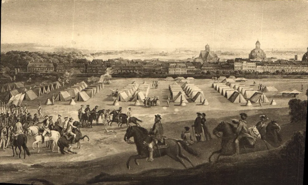 Lager vor der Stadt — Fragment der Ansicht von Berlin — Bibliothèque de Versailles, Van Blarenberghe et Ch. Cozette - Vorderseite