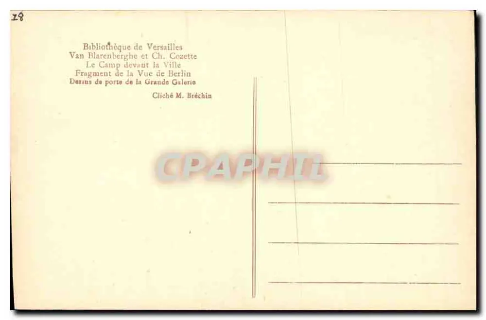 Lager vor der Stadt — Fragment der Ansicht von Berlin — Bibliothèque de Versailles, Van Blarenberghe et Ch. Cozette - Rückseite