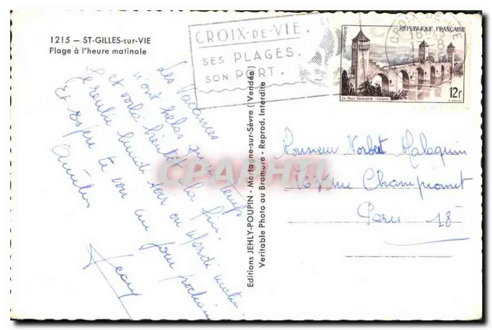 St-Gilles-sur-Vie — Morgenstrand — Editions JEHLY-POUPIN - Rückseite
