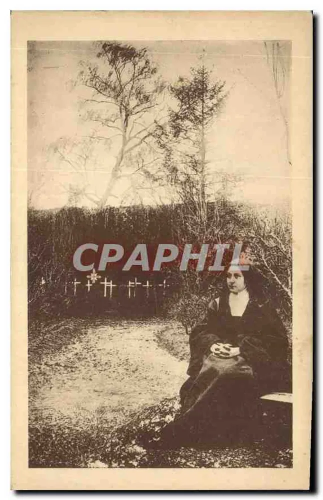 Sainte-Thérèse de l'Enfant-Jésus — sitzt im Garten des Carmel — Serie 24 - Vorderseite