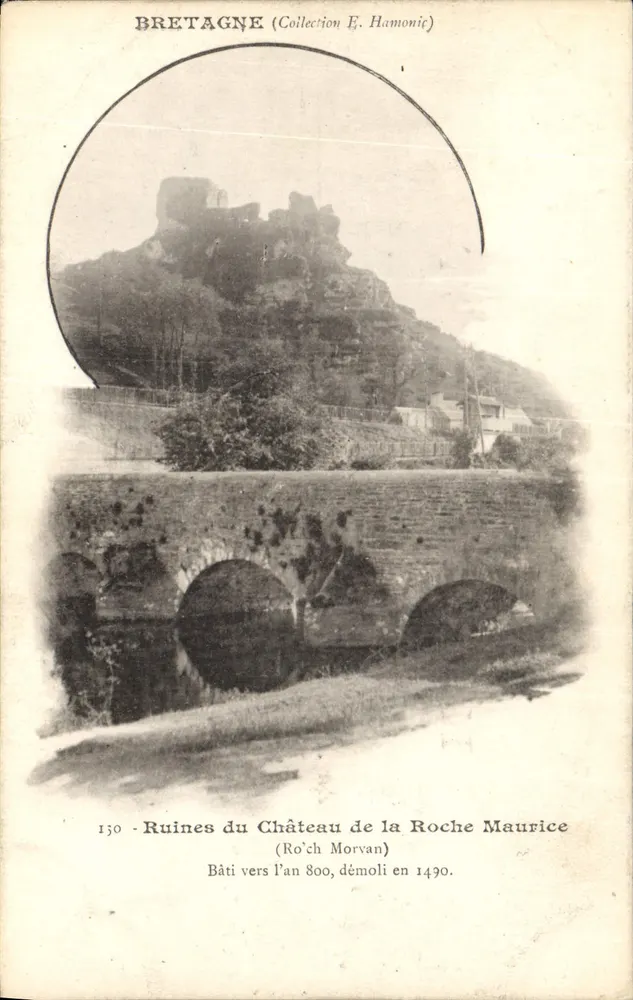 Ruinen des Château de la Roche Maurice — Bretagne — Sammlung E. Hamonic, n° 130 - Vorderseite