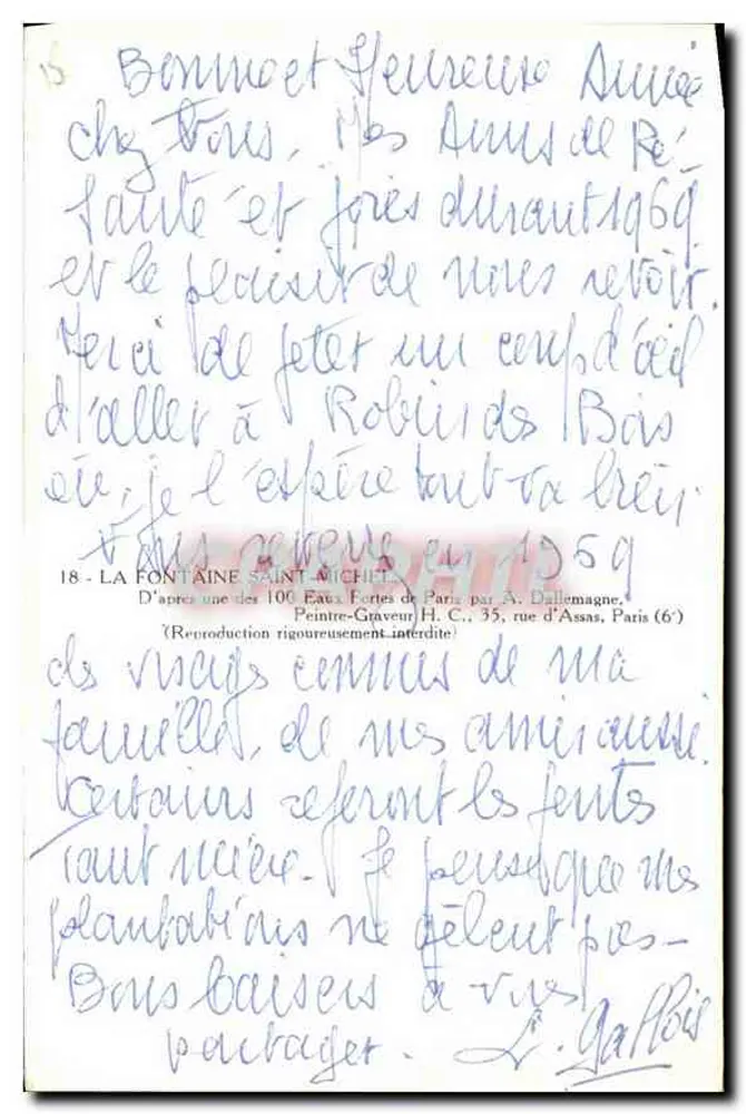 Fontaine Saint-Michel — Paris — reprodução segundo A. Dallemagne - Verso