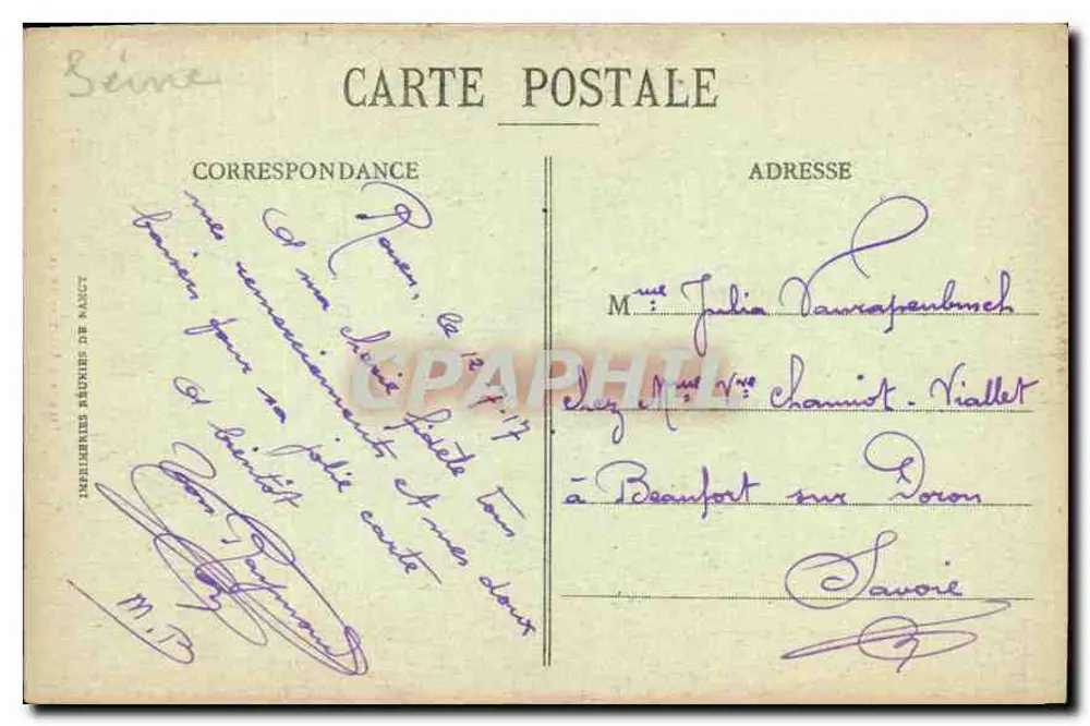 Joana d'Arc ferida durante o Cerco de Paris — C. V. - 501 — edições Desforges - Verso