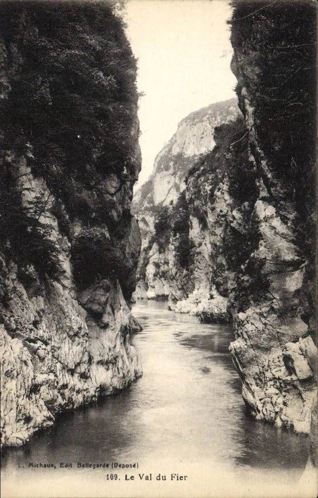 Das Tal des Fier — Schlucht mit Fluss — L. Michaux, Edit. Bellegarde (Deposited), n°109 - Vorderseite