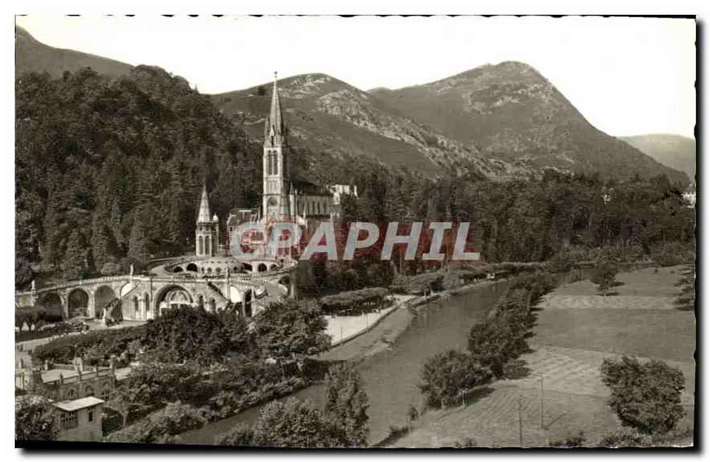 Lourdes — A Basílica e o Gave — Editor Cliché Quinault - Frente